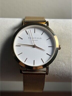ROSEFIELD The Tribeca TWR-T50 Women's Quartz Watch White Rose Gold Mesh 33mm